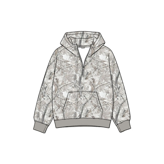 preorder GT1938 Hunting Camo Zipper Hoodie Long Sleeve Boys Top