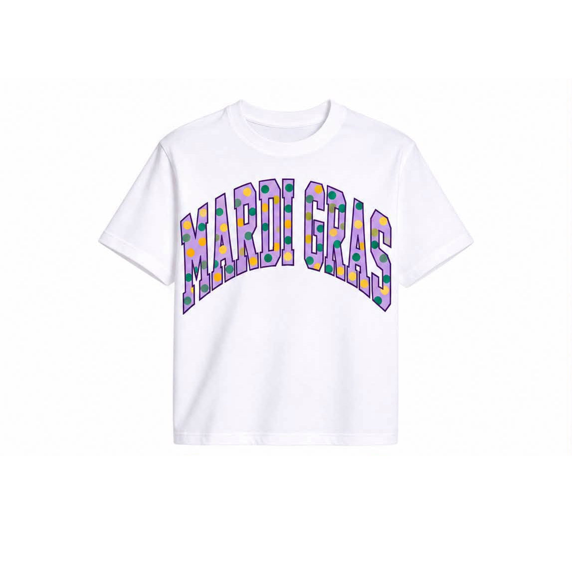 preorder GT1978 Mardi Gras Short Sleeve Girls Top