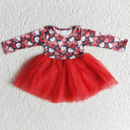 6 A26-19 Valentine Red Tutu Girls Dress