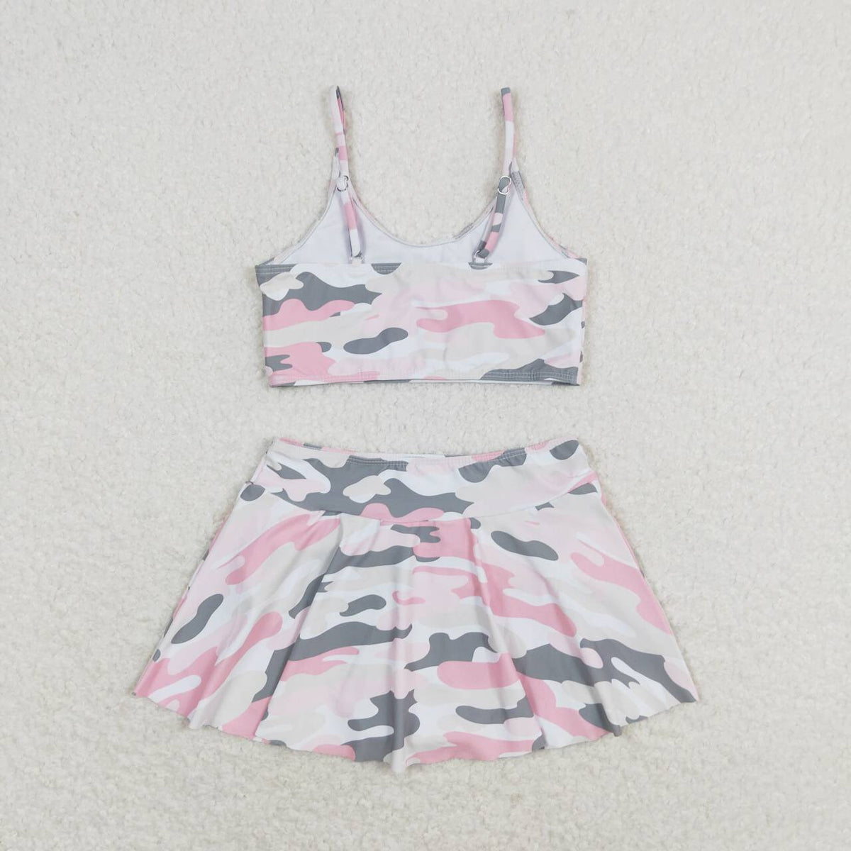 S0285 pink camo girls swimsuits