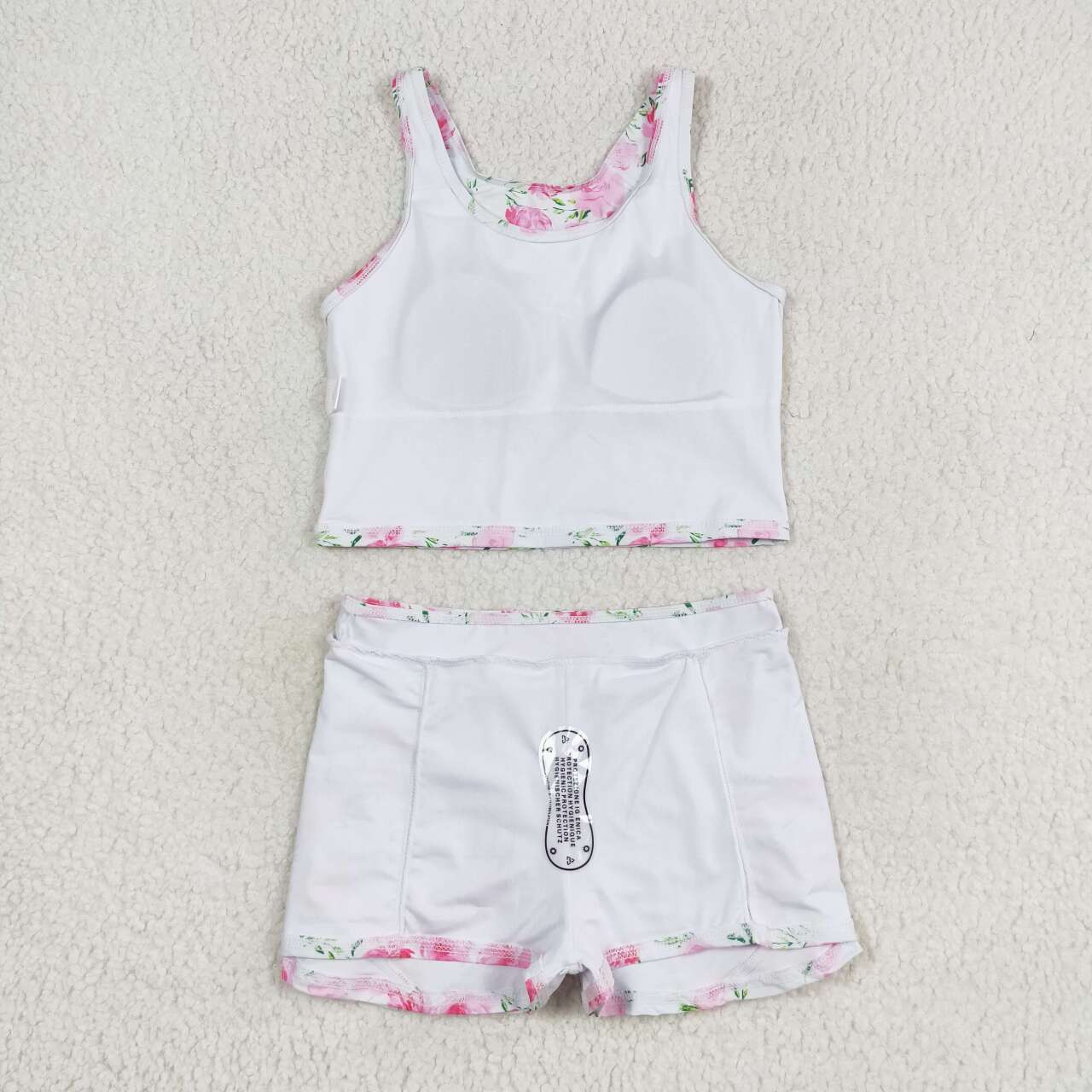 GSD0994 hot pink flowers sleeveless skirt girls set active wear new