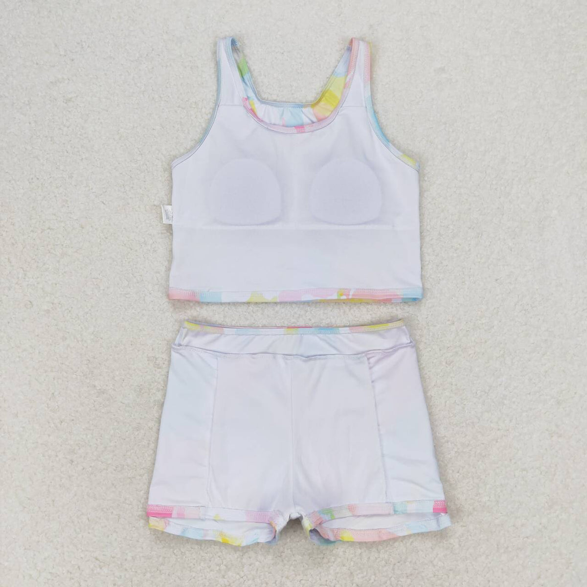 GSD0991 multi color ink pattern sleeveless skirt girls set active wear new