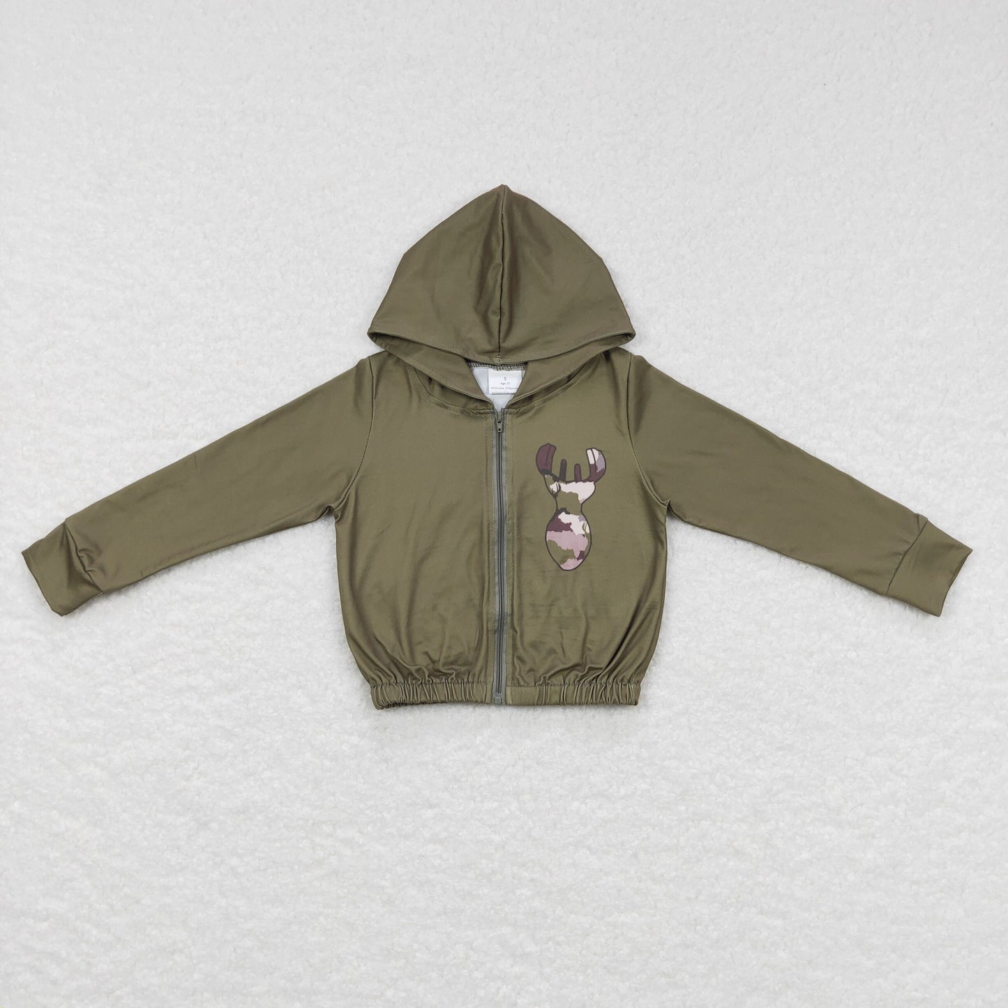 GT0335 Hunt deer grey camo hoodie girls coat