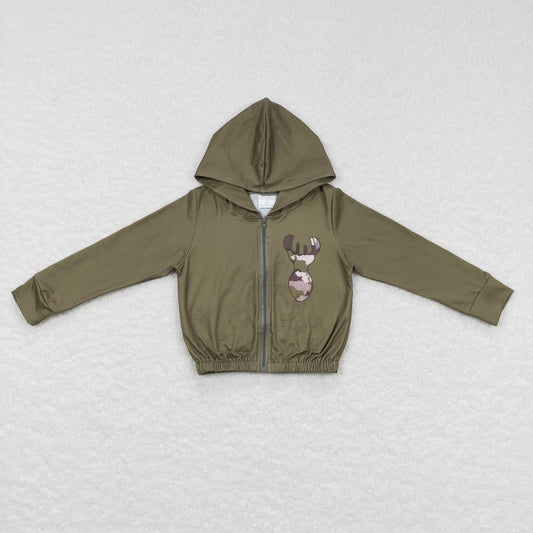 GT0335 Hunt deer grey camo hoodie girls coat