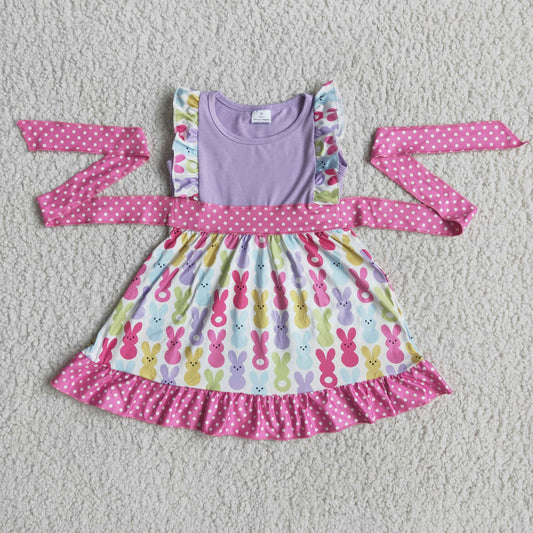 Purple Easter Rabbits Rabbits Dress