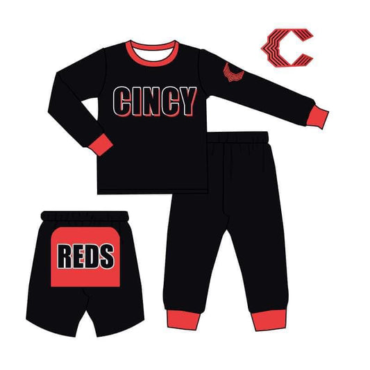 custom S 8.23 black long sleeve pants kids set