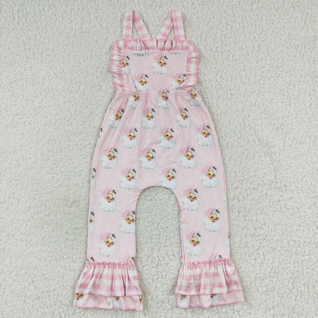 SR0101 Pink Christmas Santa Kids Overalls