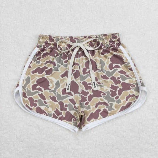 SS0176 Camo Green Girls Shorts