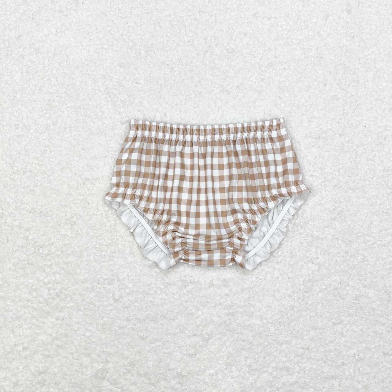 SS0365 khaki checkered girls bummies shorts