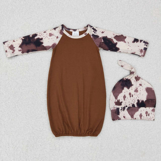 USA SHOP NB0023 Ink pattern brown long sleeve baby newborn
