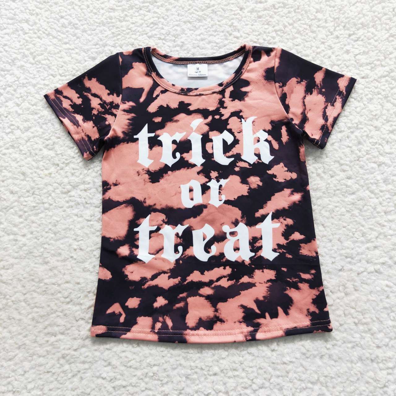 BT026 Halloween trick or treat brown boys t-shirt
