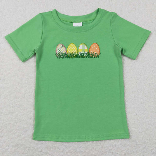 BT0427 Easter egg green short sleeve boys t-shirt