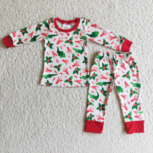 6 C9-19 New Arrival Christmas Boys Casual Print Pajamas