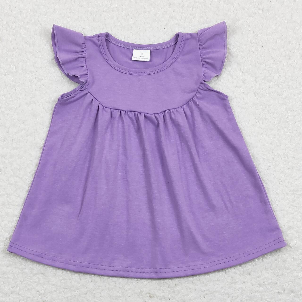 GT0461 Purple Flutter Sleeve Girls Top