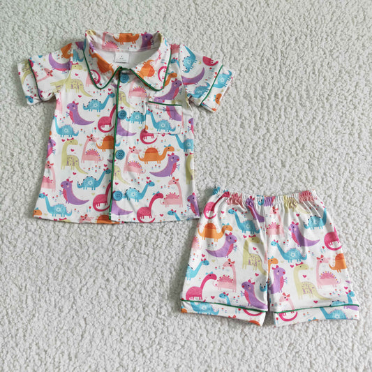 BSSO0052 Dino print baby pajamas