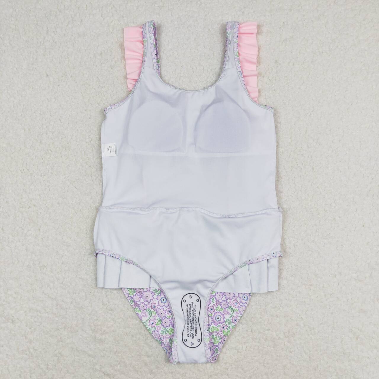 S0331 multi color flowers pink ruffles girls swimsuits