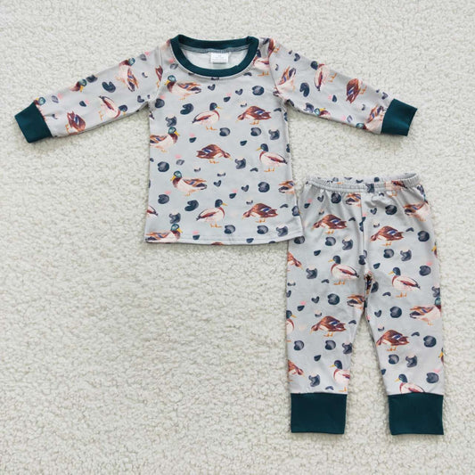BLP0213 Duck Green Long Sleeves Boys Pajamas