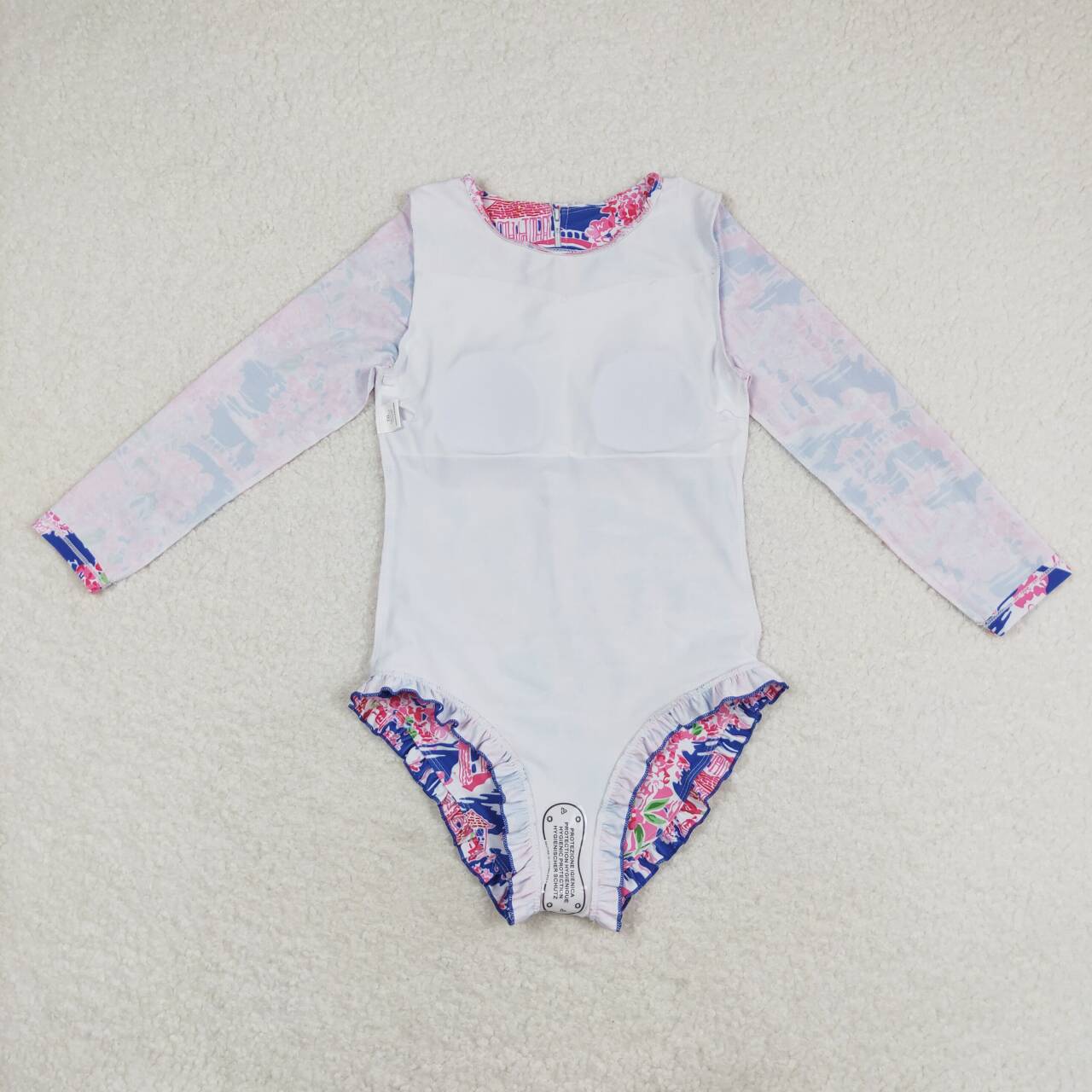 S0376  antiquated appearance pavilion long sleeve girls bathing swimsuits