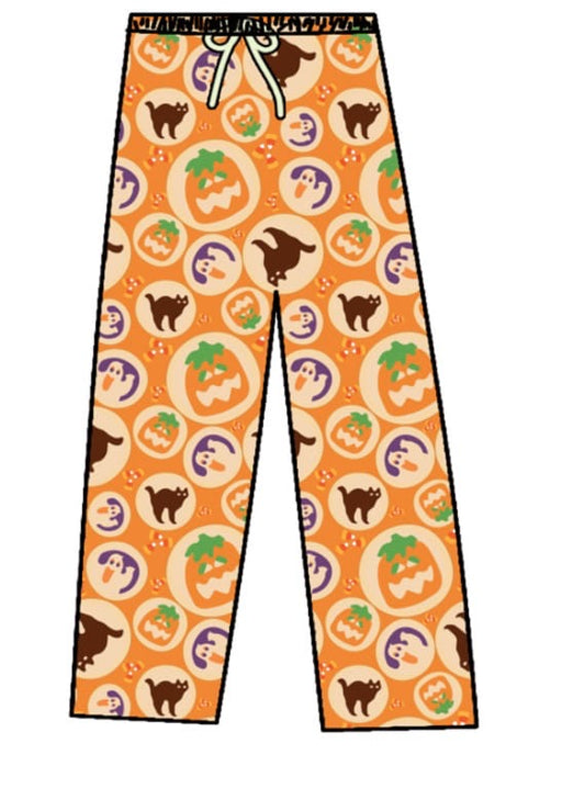 custom bamboo Halloween spooky pumpkin orange adult pants