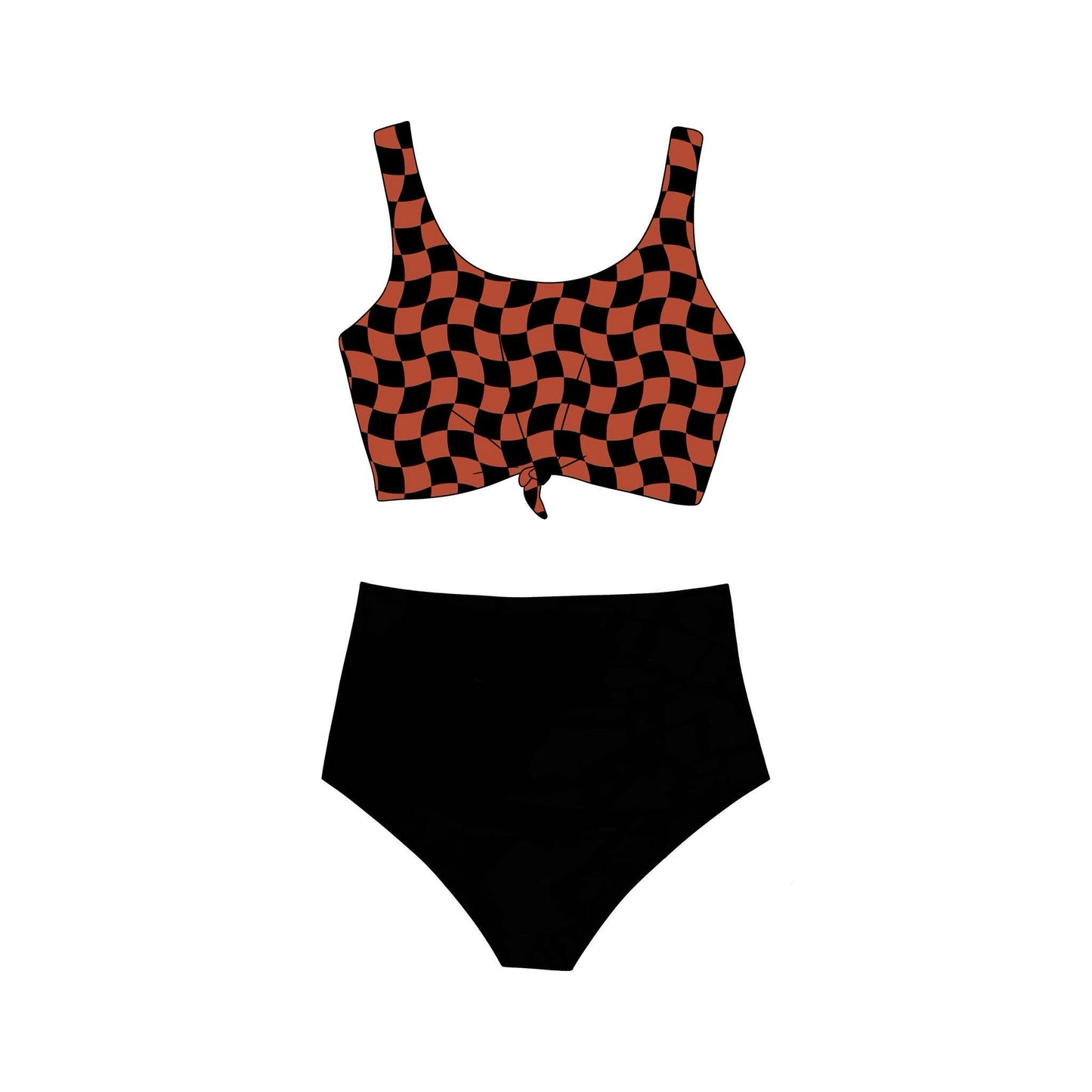 custom flash brown adult 2pcs swimsuits