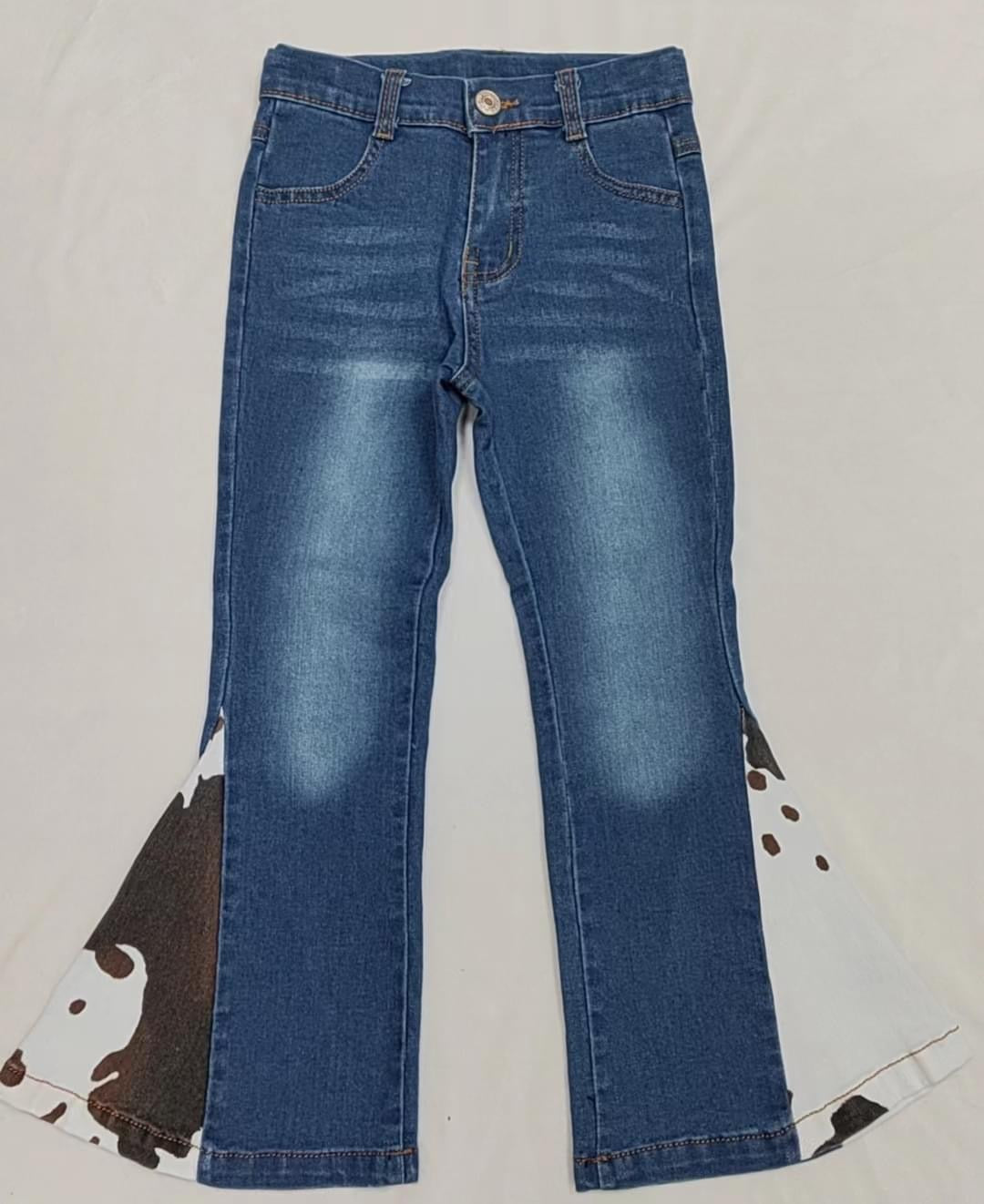 preorder P0305 Ink pattern blue denim pants