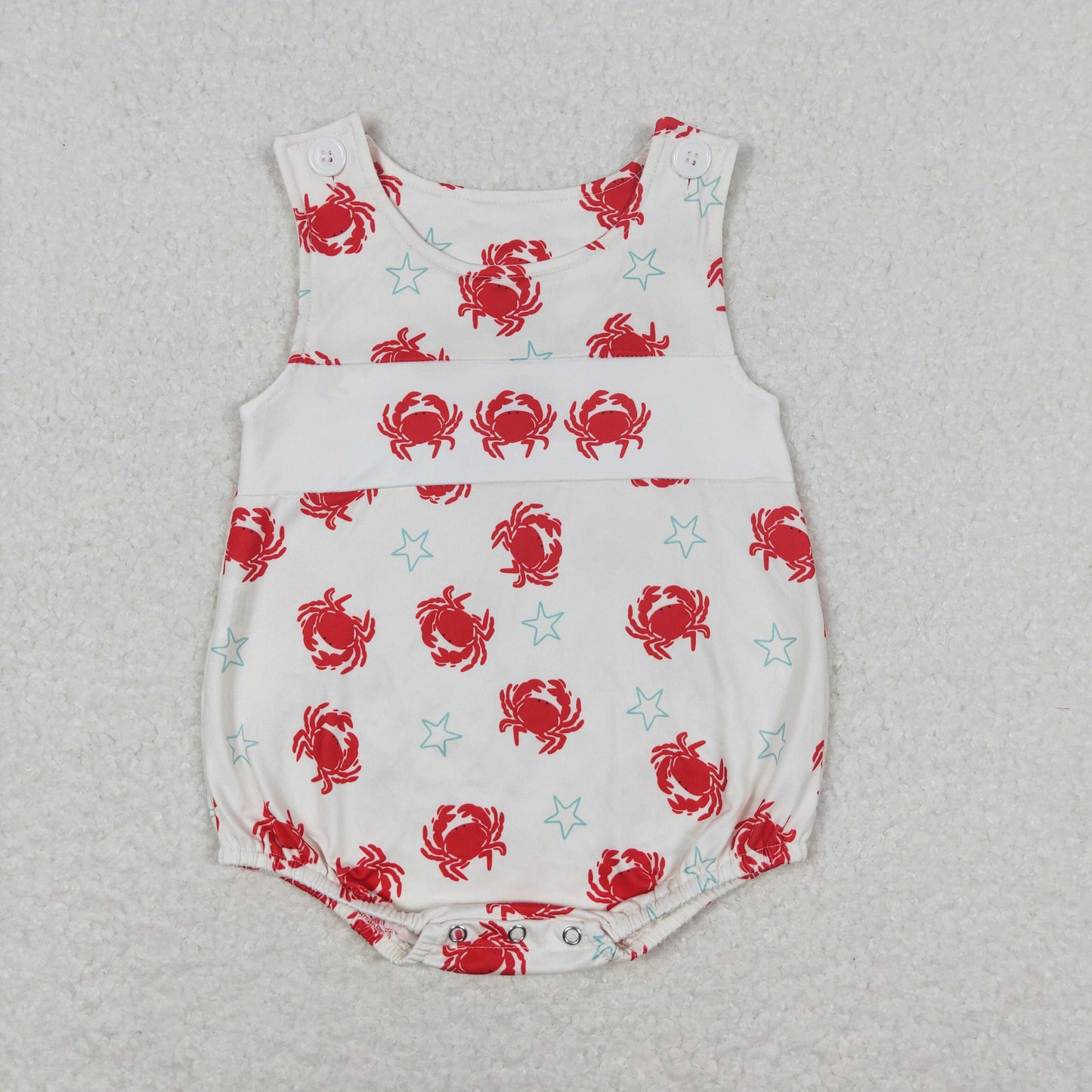SR1186 Crab star red sleeveless boys romper