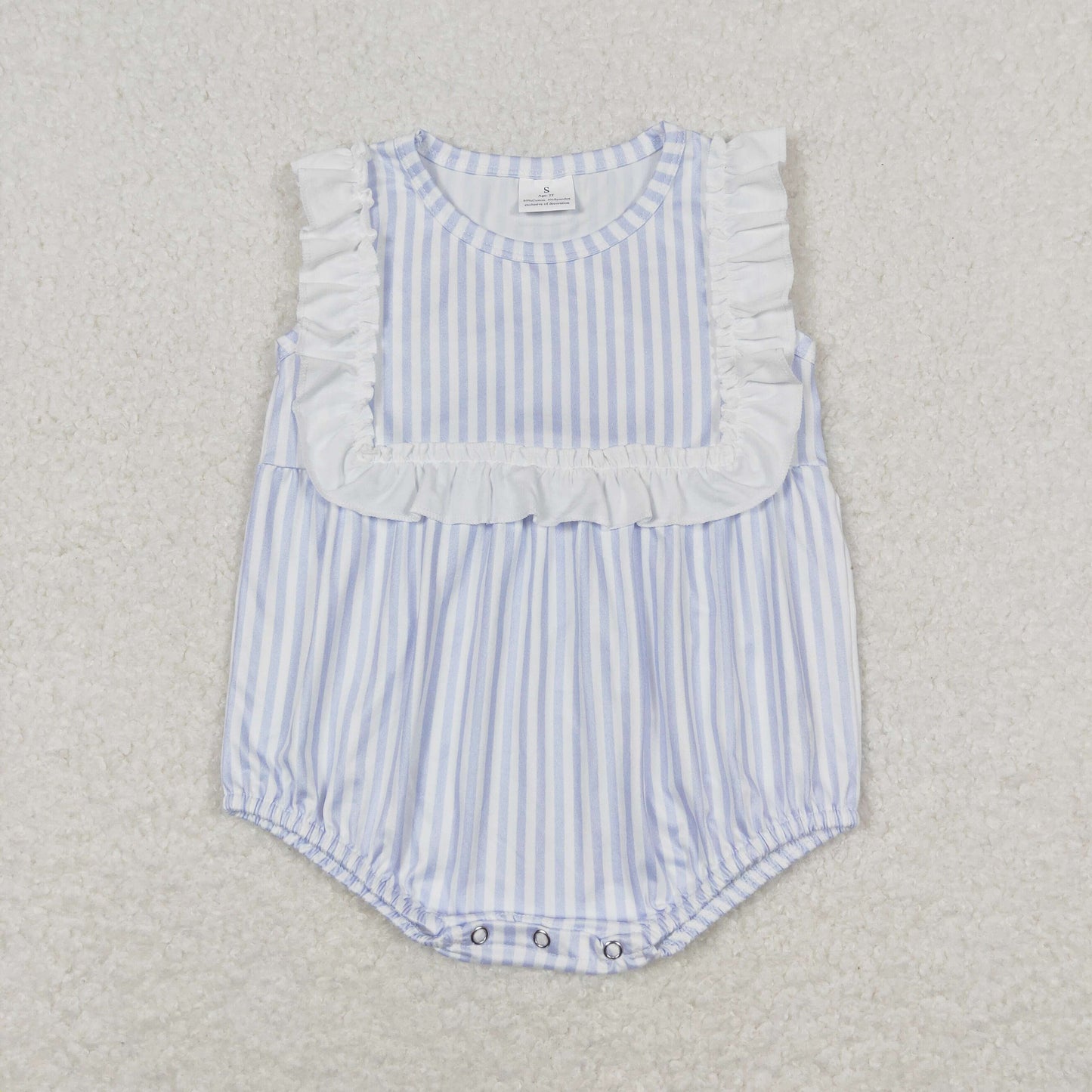 SR1363 blue striped ruffles girls romper