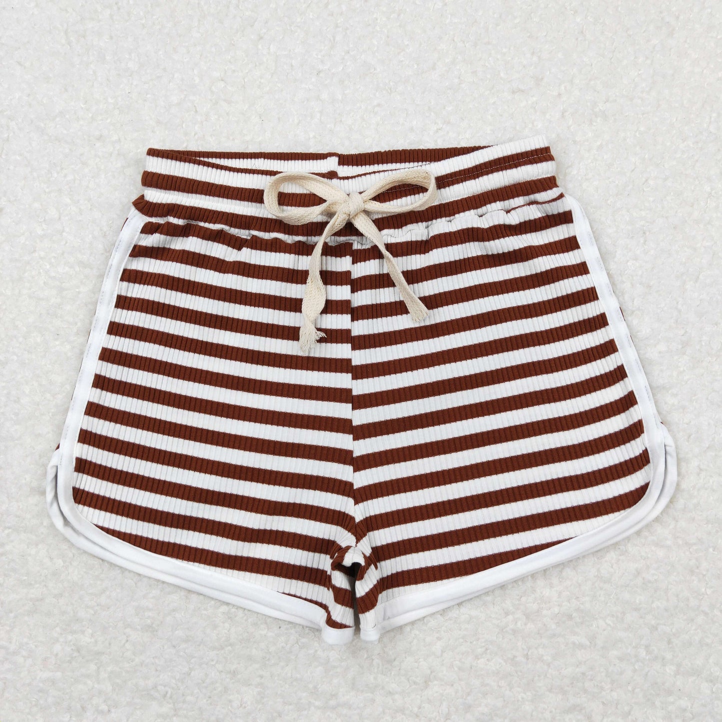 SS0337 maroon striped girls shorts