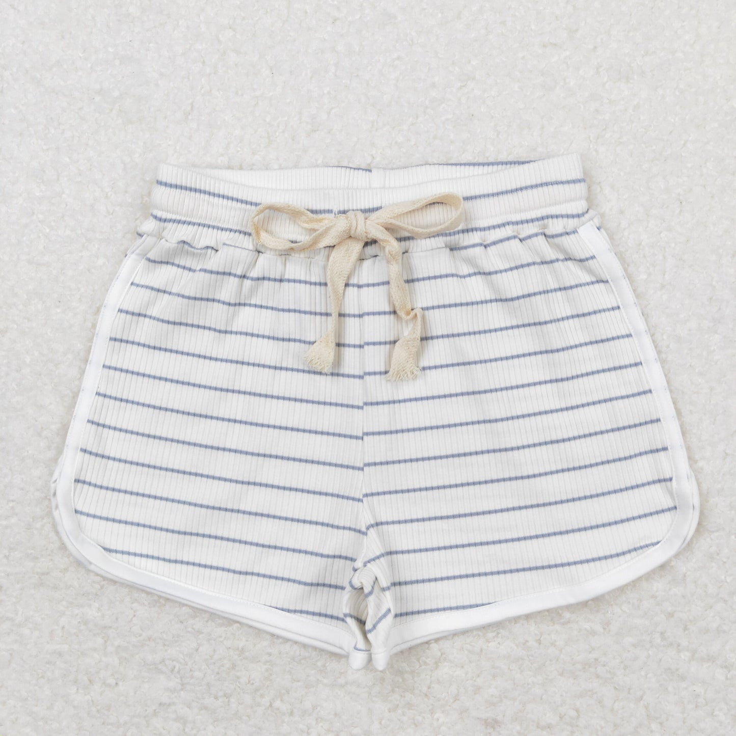 SS0334 white blue striped girls shorts