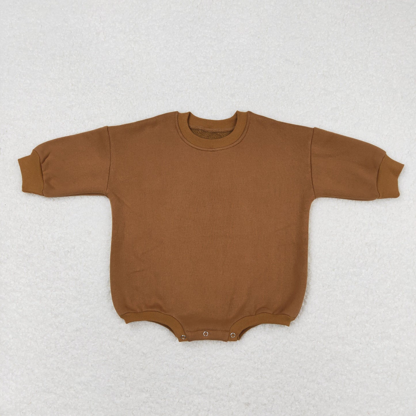 LR0959 brown cotton long sleeve girls romper