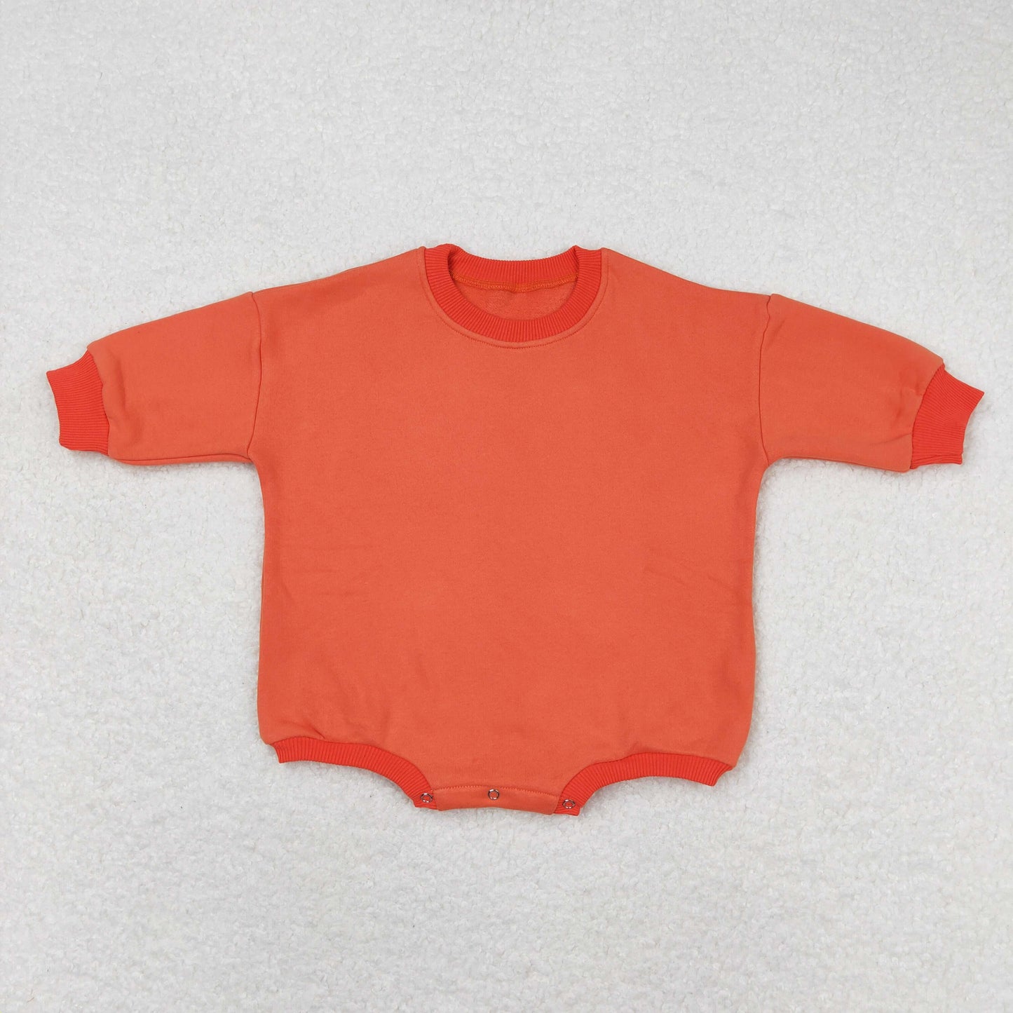 LR0957 orange cotton long sleeve girls romper
