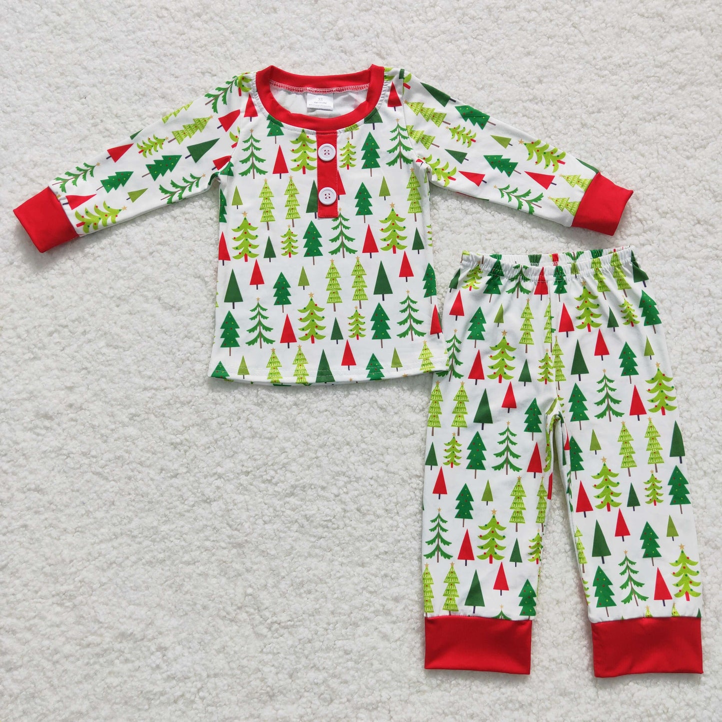 BLP0312 Christmas tree green long sleeve pants boys pajamas