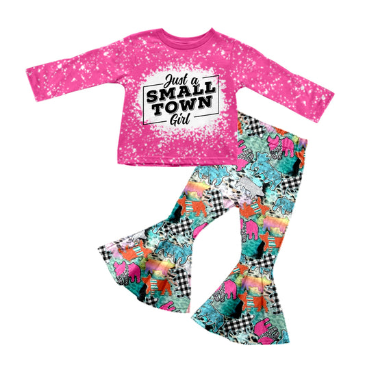 preorder GLP0813 Just a small town girl hot pink girls set