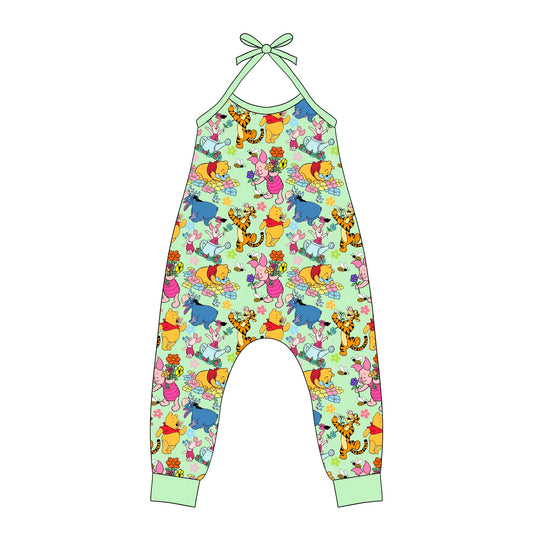 custom cartoon bear girls romper