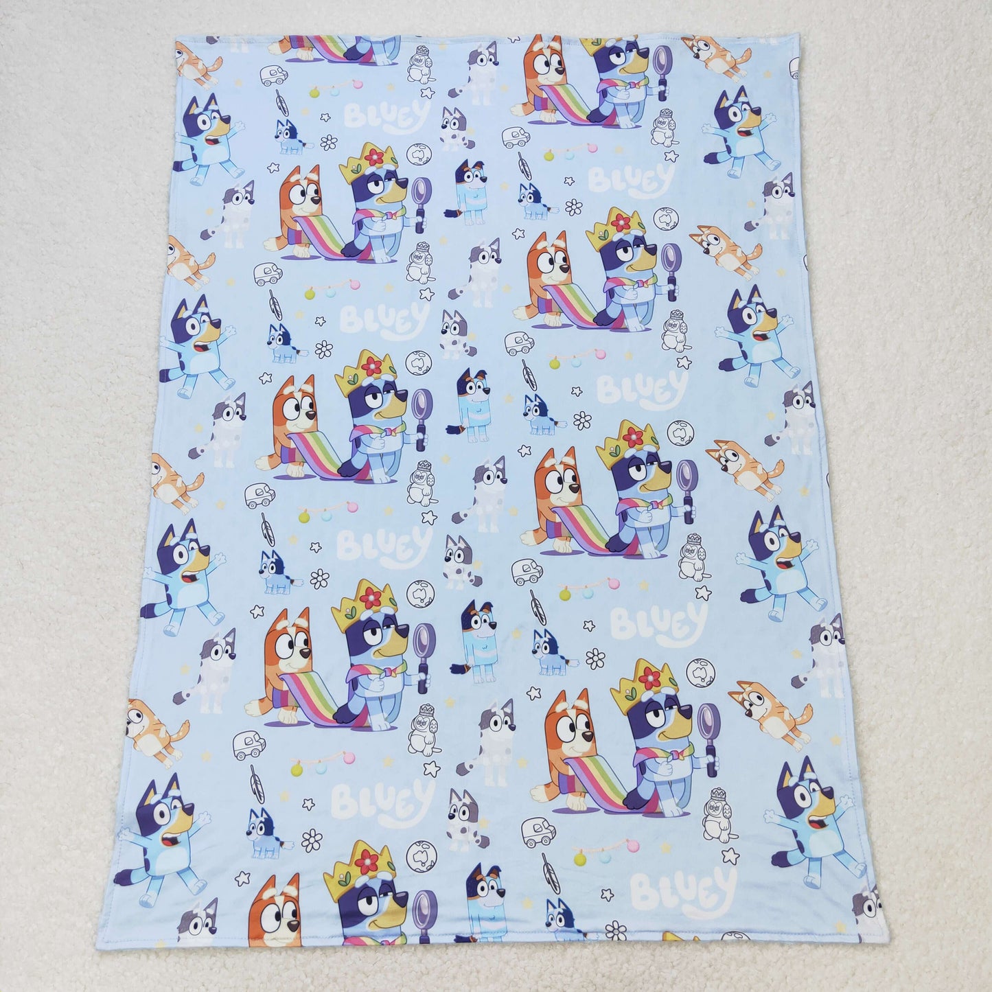 BL0131 cartoon blue dog blue baby blanket