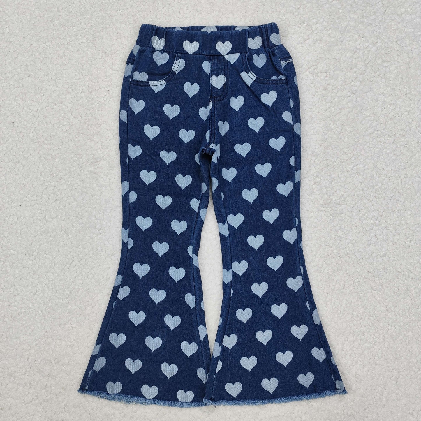 P0333 Heart blue denim pants