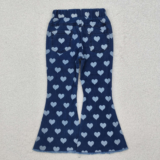 P0333 Heart blue denim pants