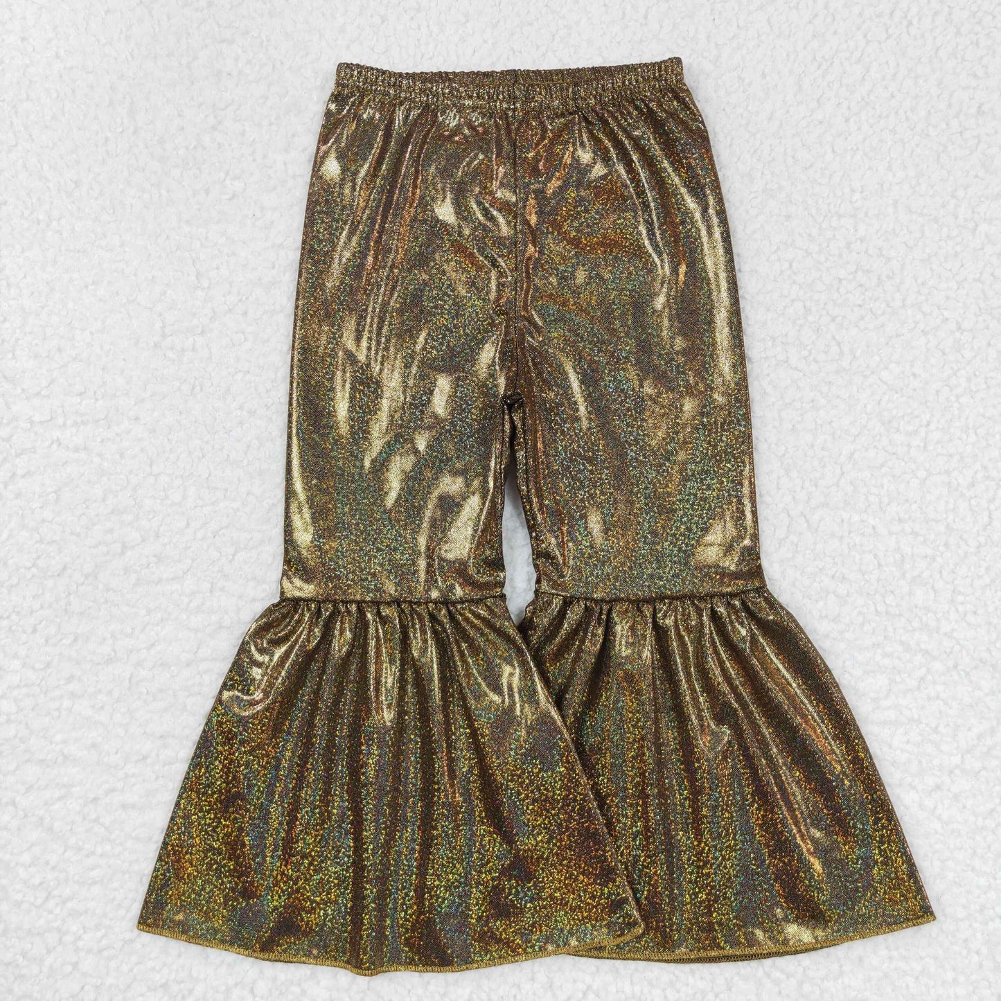 P0186 Brown Metallic Glitter Lurex Shimmer Silk Disco Pants