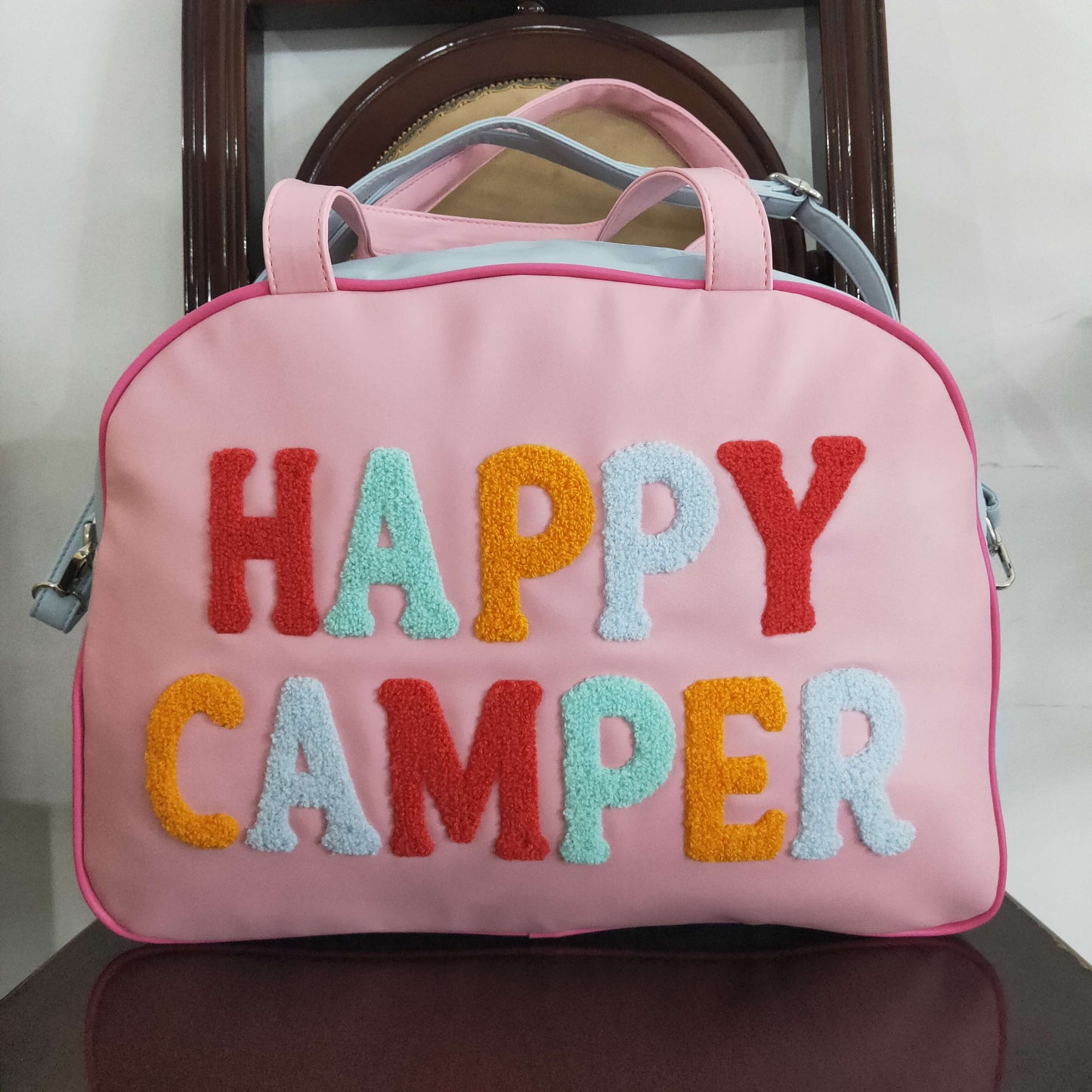 BA0105 Happy Camper Pink Bag