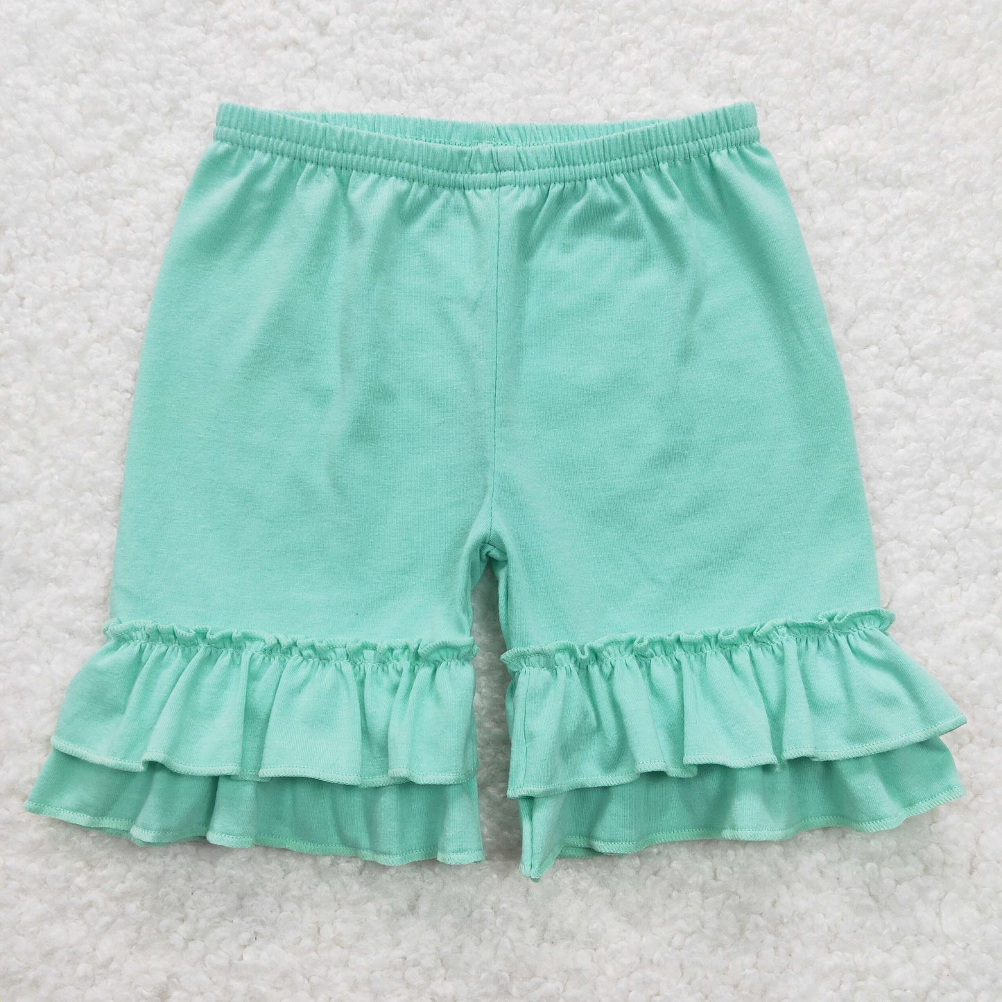 SS0180 Cyan Ruffles Summer Girls Shorts