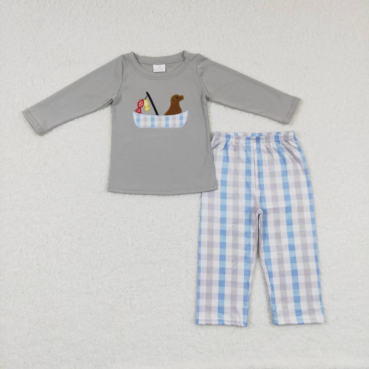 BLP0350 Hunt fishing dog long sleeve boys set