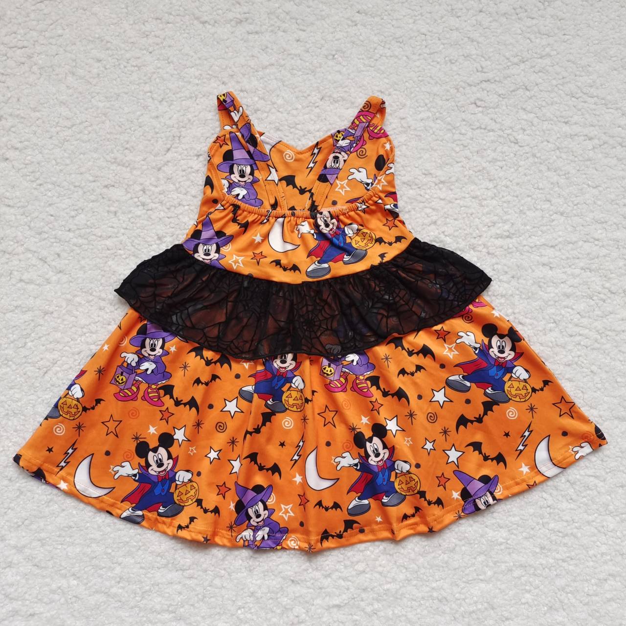 GSD0453 Halloween cartoon pumpkin orange girls dress