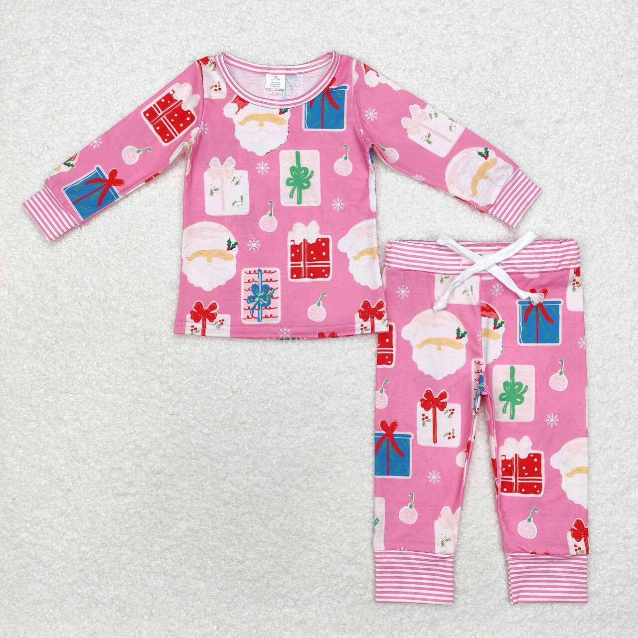 GLP1581 bamboo Christmas gift pink long sleeve pants girls pajamas