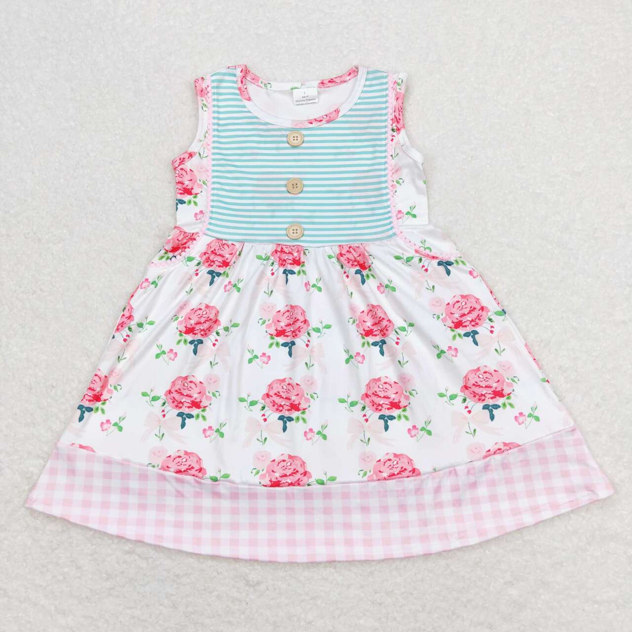 GSD0886 Hot pink flowers sleeveless girls dress