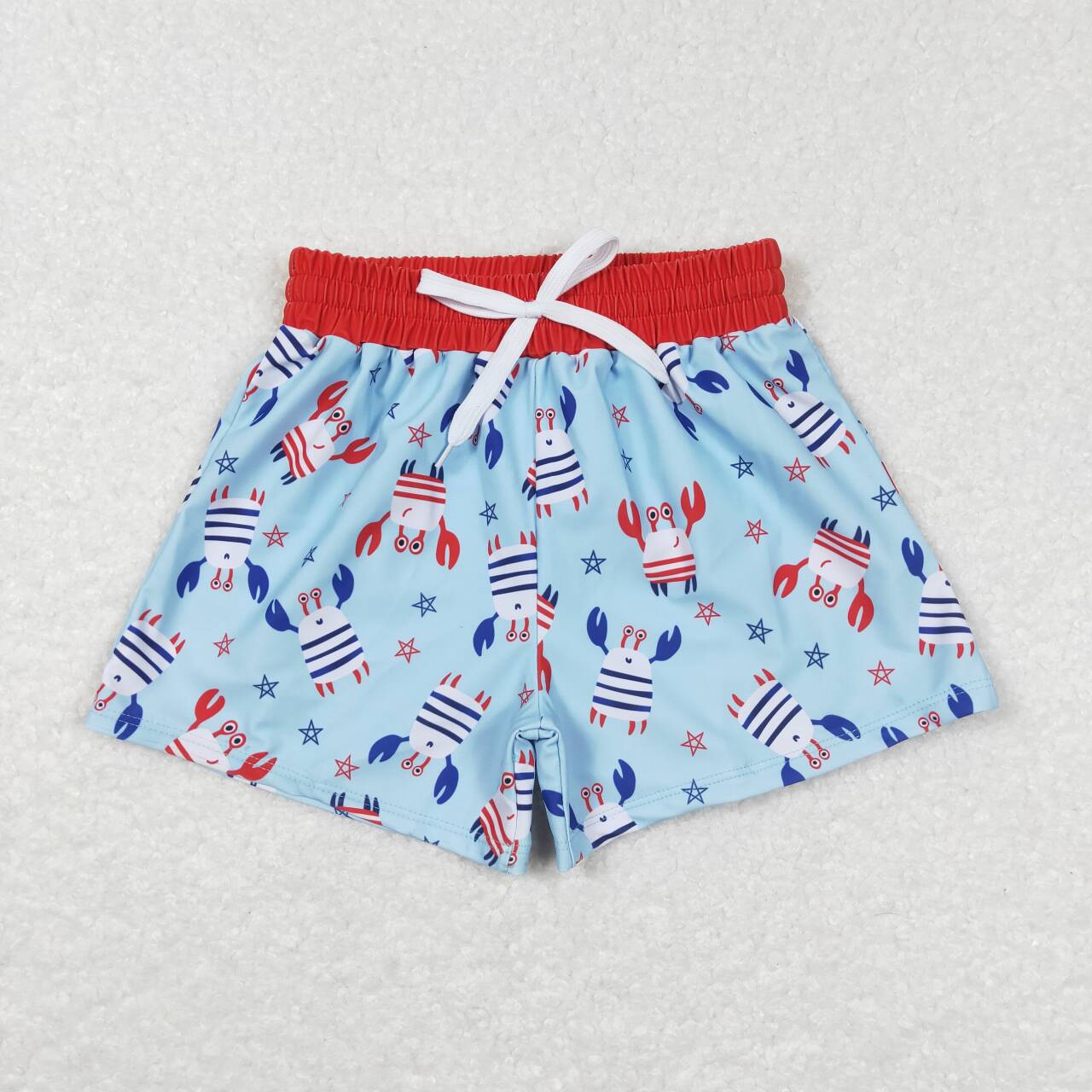 S0187 Crap red blue boys Swimming Trunks