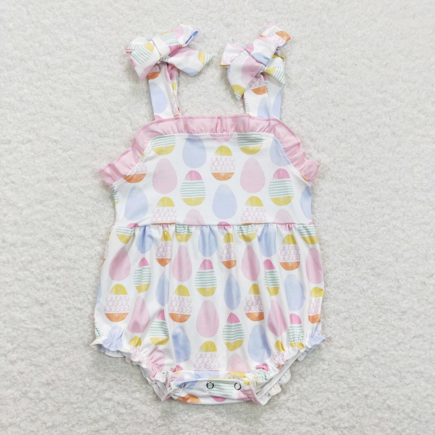 SR0900 Easter colorful egg pink girls romper