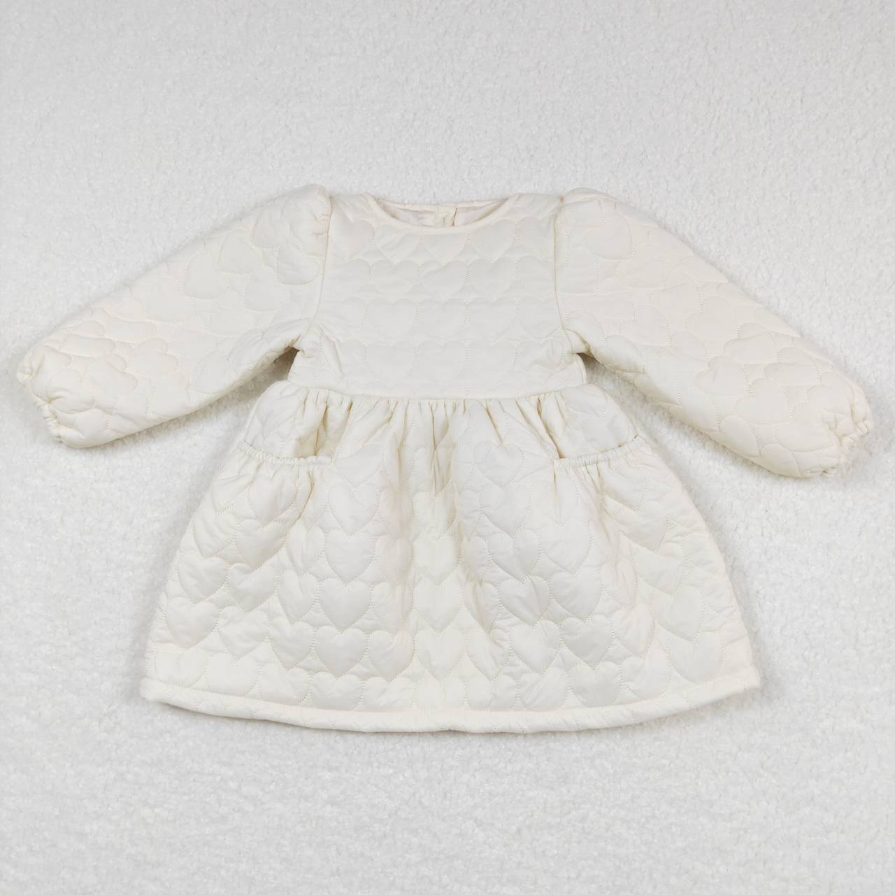 GLD0263 White Cotton Wadded Jacket Dress
