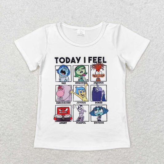 GT0674 today i feel cartoon short sleeve girls top