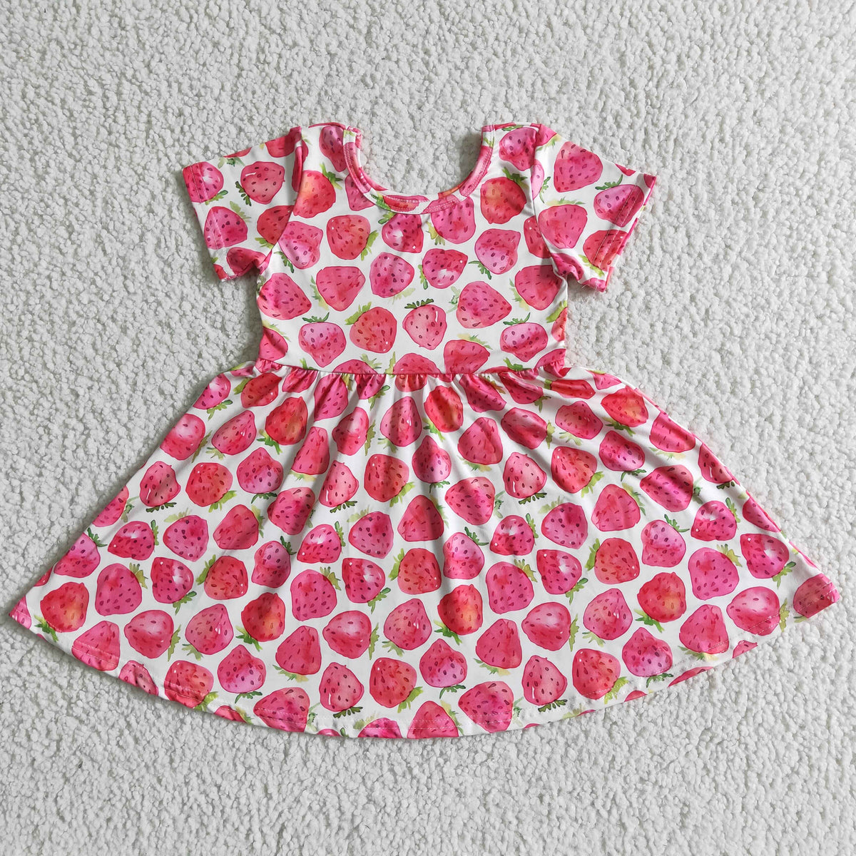 GSD0007 Short Sleeve Strawberry Twirl Dress