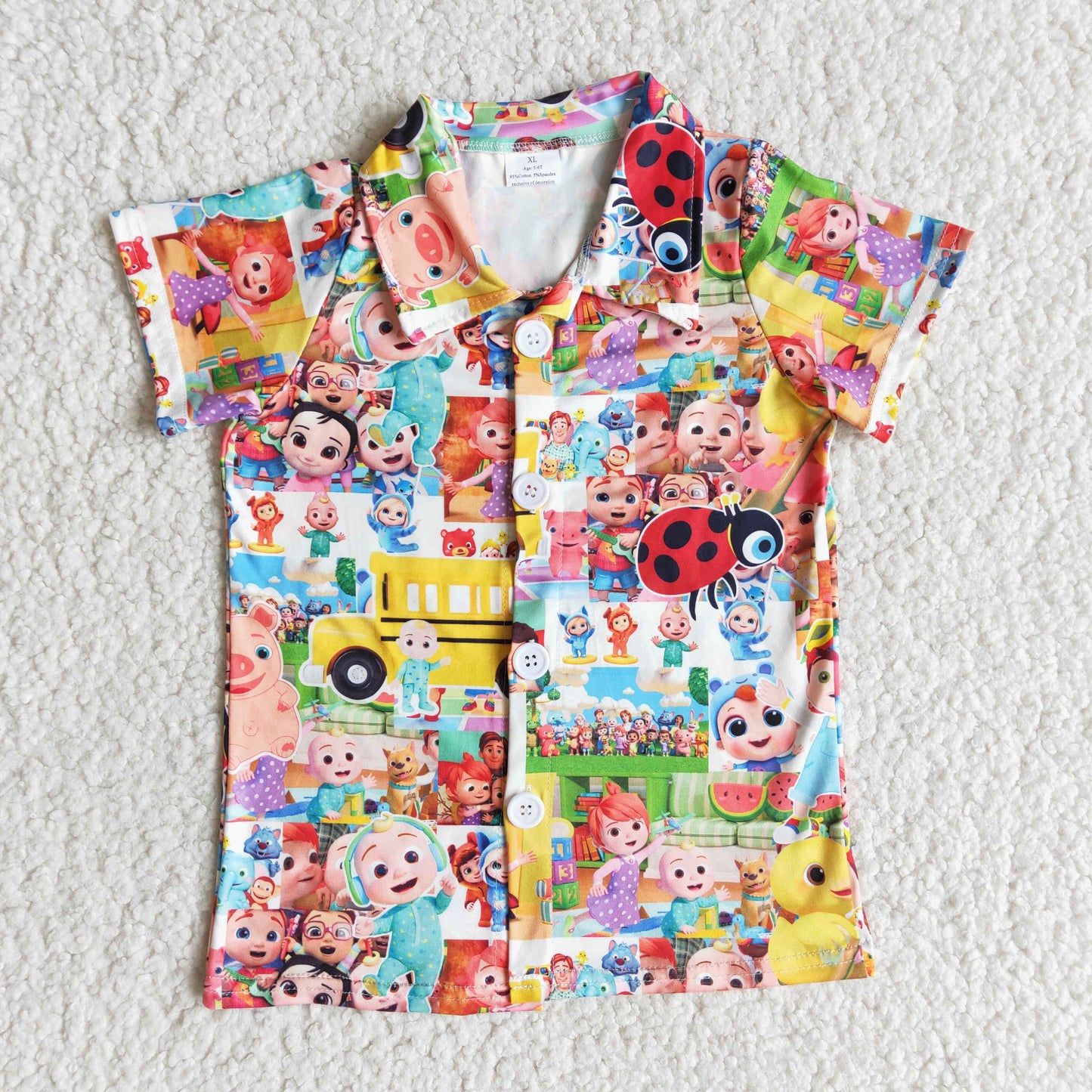 Boys Cartoon Melon Summer Short Sleeve T-shirts